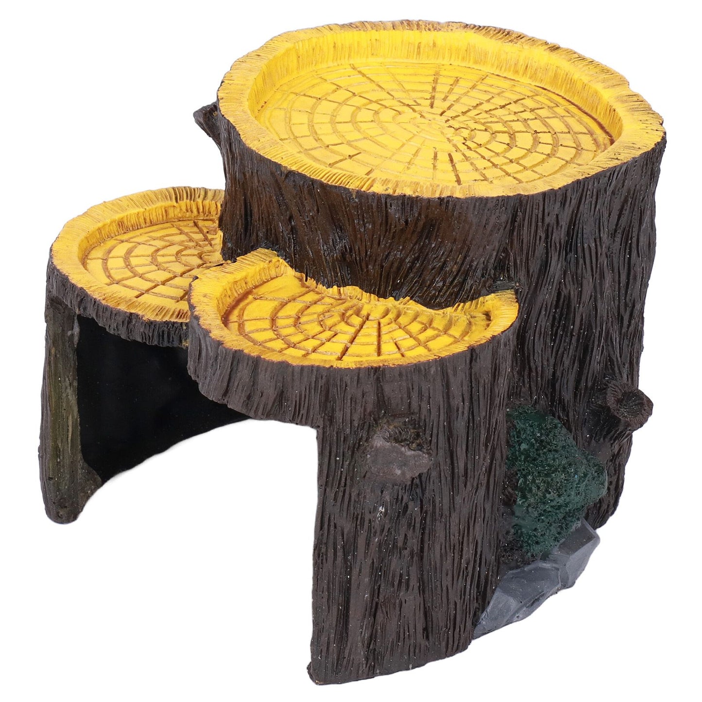 Resin Mini Stump Shape Hiding Hole Wooden Cave Artificial Aquarium Plants Ornaments for Shelter