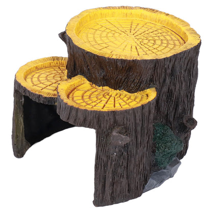 Resin Mini Stump Shape Hiding Hole Wooden Cave Artificial Aquarium Plants Ornaments for Shelter