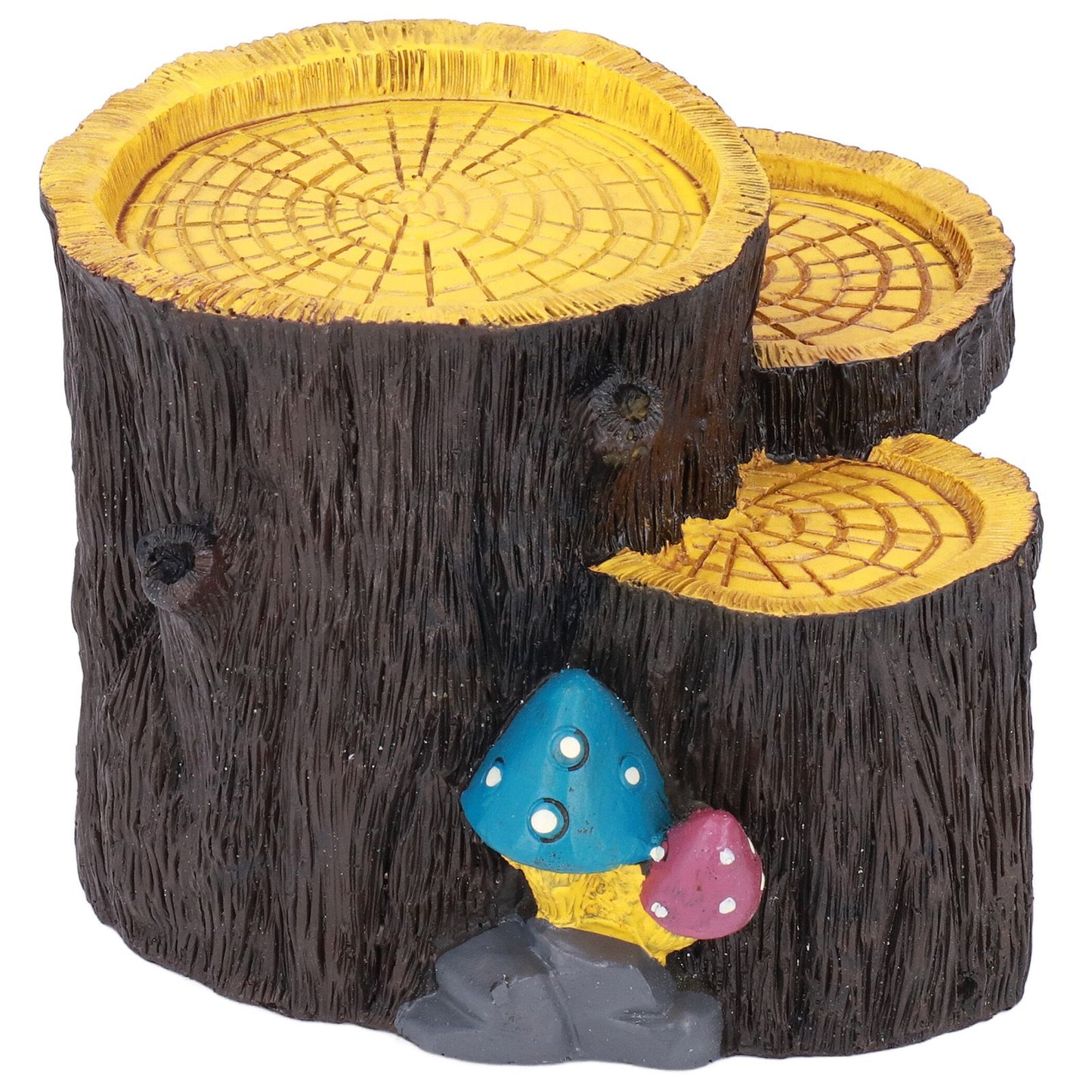 Resin Mini Stump Shape Hiding Hole Wooden Cave Artificial Aquarium Plants Ornaments for Shelter