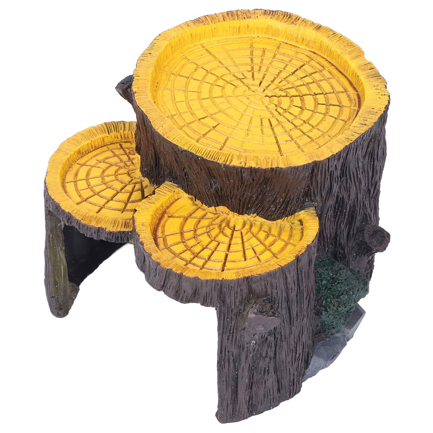 Resin Mini Stump Shape Hiding Hole Wooden Cave Artificial Aquarium Plants Ornaments for Shelter