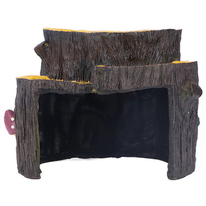 Resin Mini Stump Shape Hiding Hole Wooden Cave Artificial Aquarium Plants Ornaments for Shelter