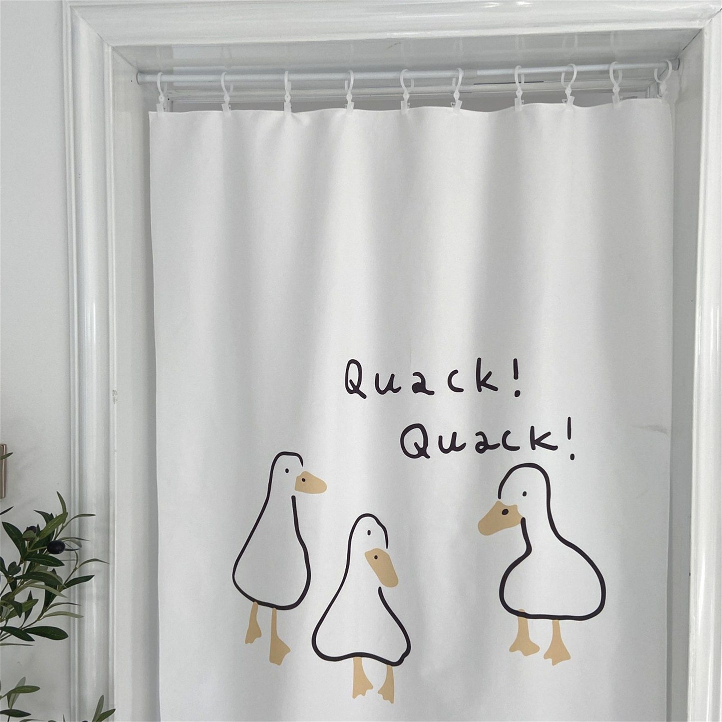 Door Curtain Cute Decorative Cartoon Doorway Divider Cloth for Bedroom Closet Dormitory Kitchen Little White Duck