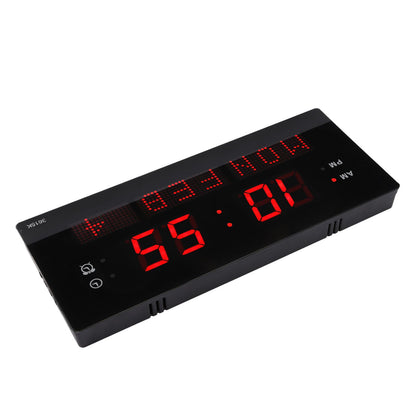 LED Wall Clock Decorative Black Frame Elegant Style Hanging Holes Digital Display Electric Desk Clock 100 to 240V AU Plug