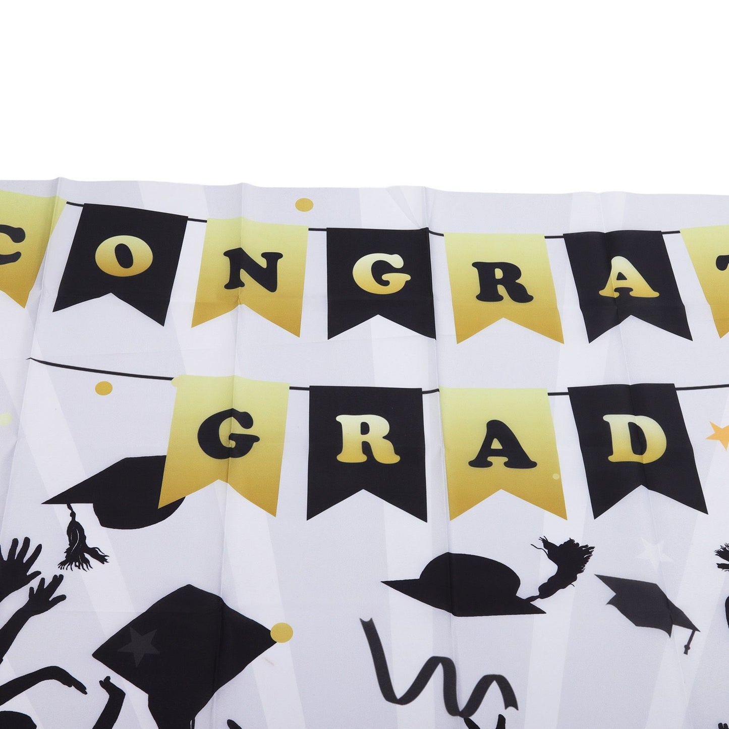Graduation Banner Approx 71x38in Durable Polyester Fabric Fadeless Color 4 Eyelets Congrats Grad Banner for Graduation 005