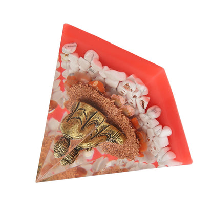 Crystal Pyramid Buddha Epoxy Energy Stone Handicraft for Household Decoration Office Desktop
