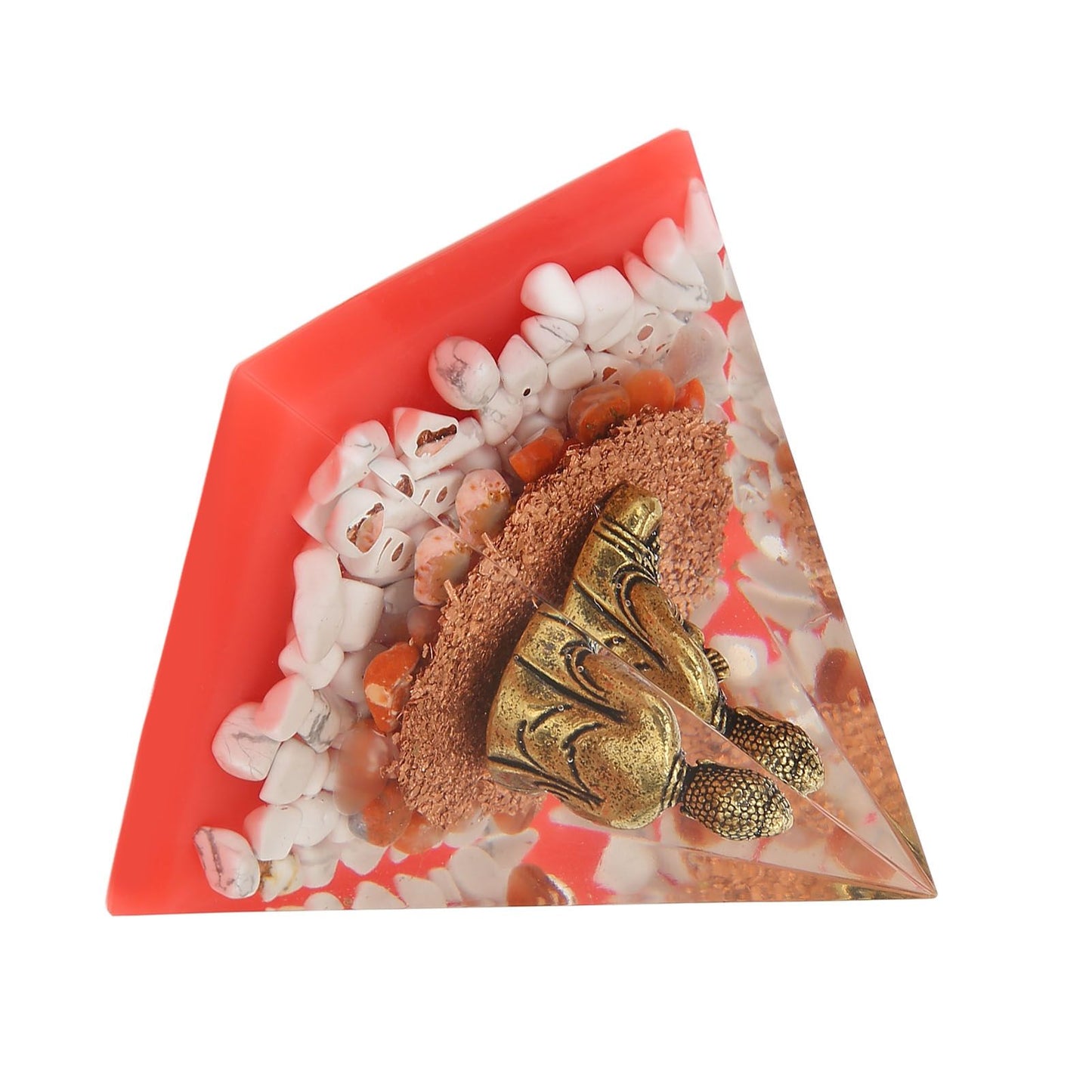 Crystal Pyramid Buddha Epoxy Energy Stone Handicraft for Household Decoration Office Desktop