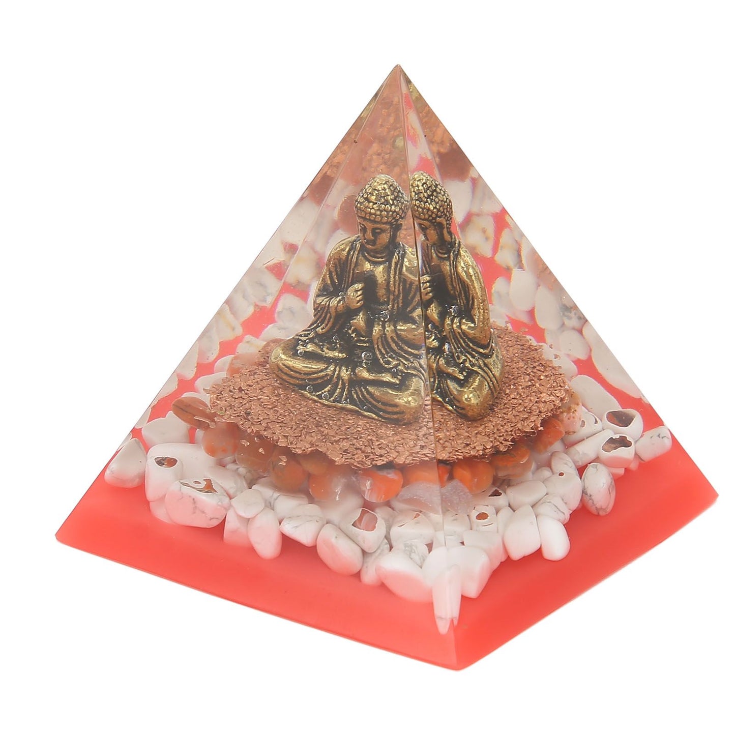 Crystal Pyramid Buddha Epoxy Energy Stone Handicraft for Household Decoration Office Desktop