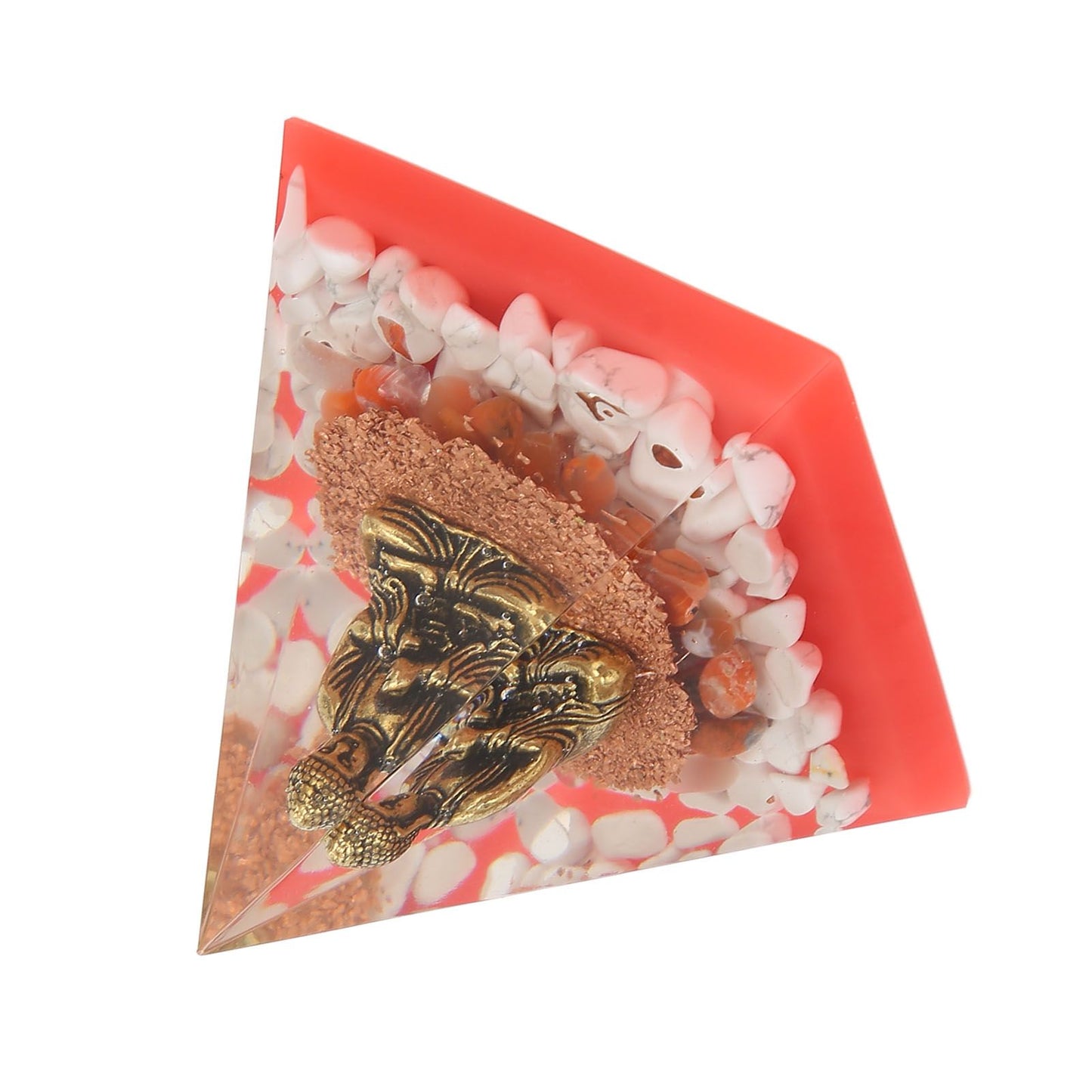 Crystal Pyramid Buddha Epoxy Energy Stone Handicraft for Household Decoration Office Desktop