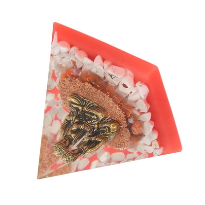 Crystal Pyramid Buddha Epoxy Energy Stone Handicraft for Household Decoration Office Desktop