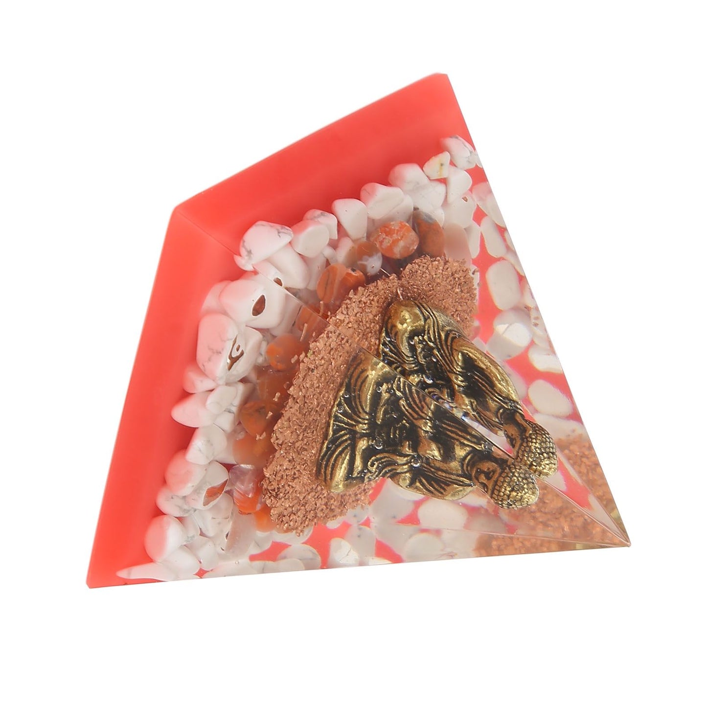 Crystal Pyramid Buddha Epoxy Energy Stone Handicraft for Household Decoration Office Desktop