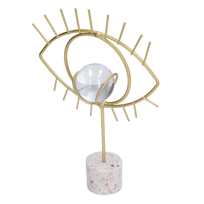 Nordic Wisdom Eye Crystal Ball Decoration Iron Crafts Office Desktop Decoration Home Living Room Cabinet Metal Ornament
