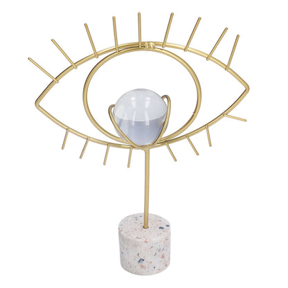 Nordic Wisdom Eye Crystal Ball Decoration Iron Crafts Office Desktop Decoration Home Living Room Cabinet Metal Ornament