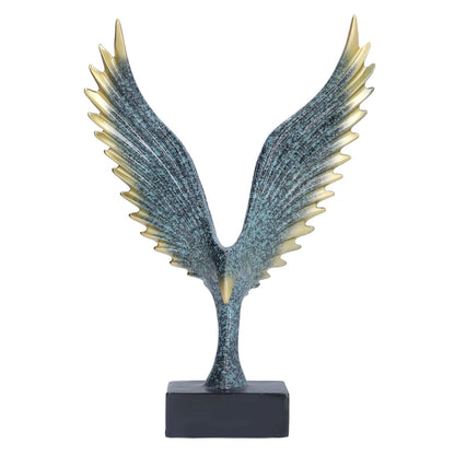Nordic Wing Statue Resin Sculpture Statue Ornaments Modern Living Room Decoration Desktop Abstract Crafts Champagne Blue
