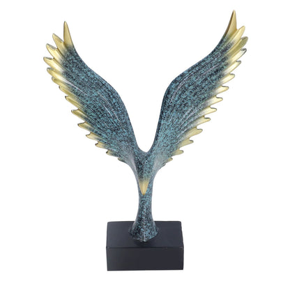 Nordic Wing Statue Resin Sculpture Statue Ornaments Modern Living Room Decoration Desktop Abstract Crafts Champagne Blue