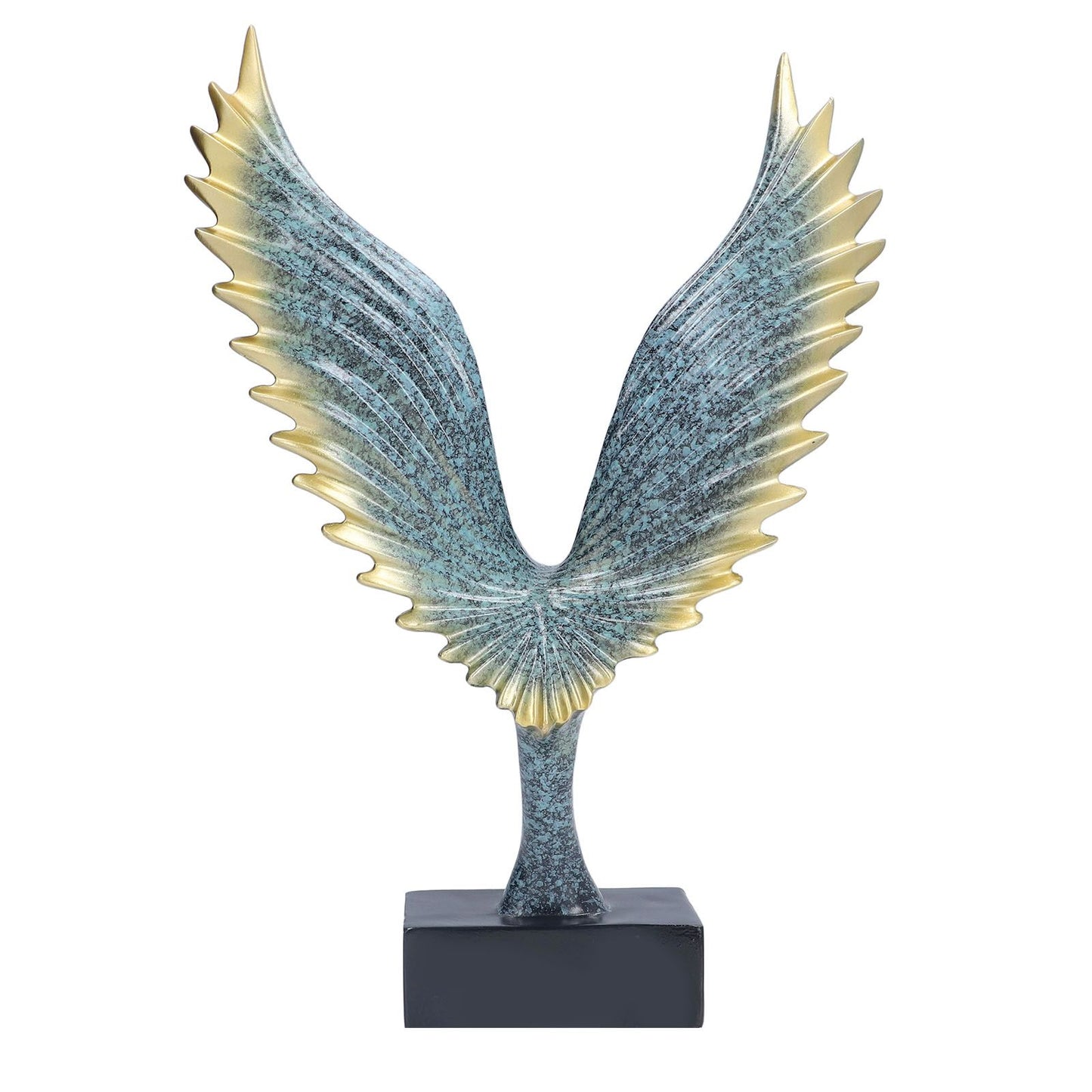 Nordic Wing Statue Resin Sculpture Statue Ornaments Modern Living Room Decoration Desktop Abstract Crafts Champagne Blue