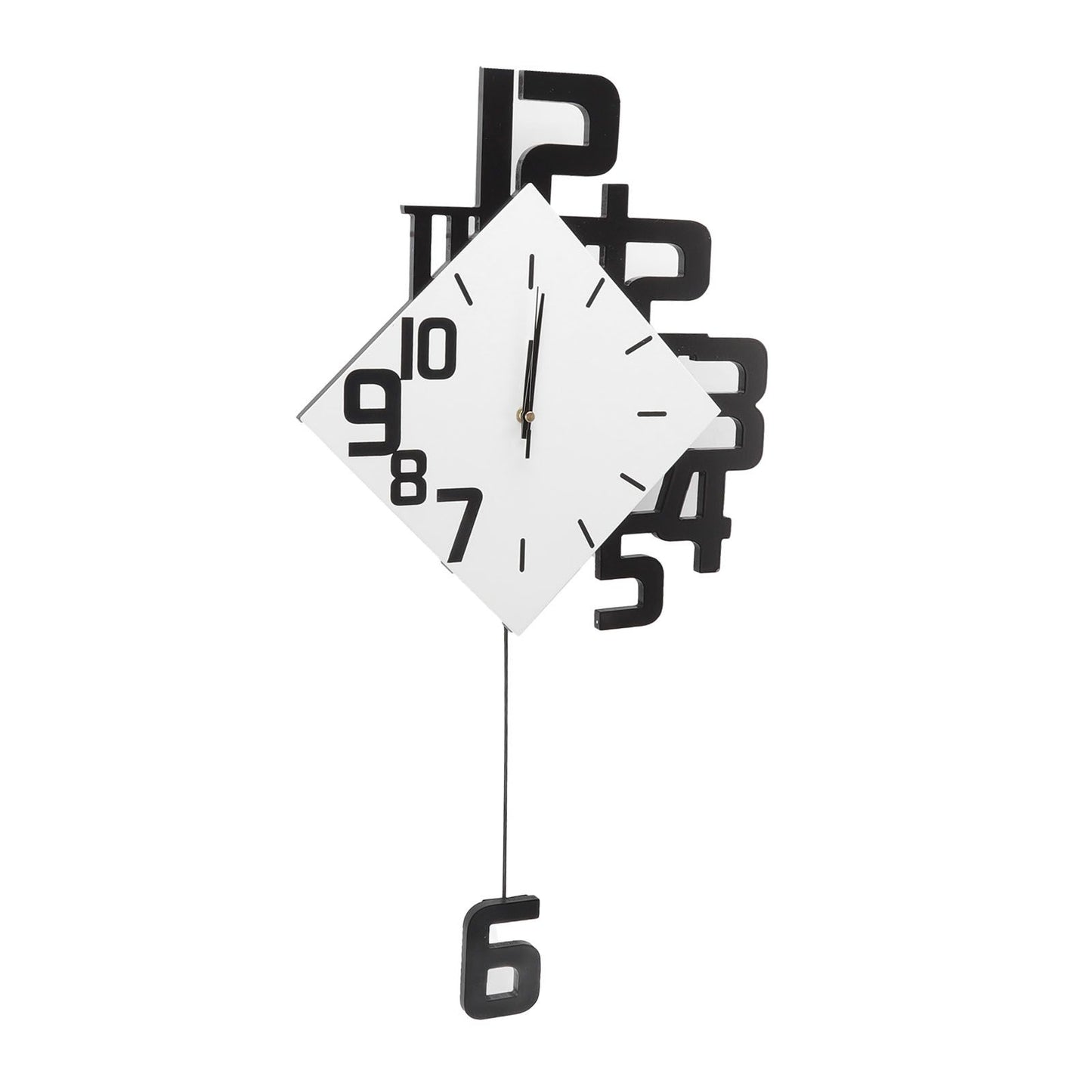 Frameless Pendulum Wall Clocks Number Decoration DIY Assembly Modern Wall Clocks with Silent Movement Wall Clock for Office