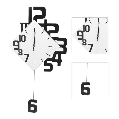 Frameless Pendulum Wall Clocks Number Decoration DIY Assembly Modern Wall Clocks with Silent Movement Wall Clock for Office