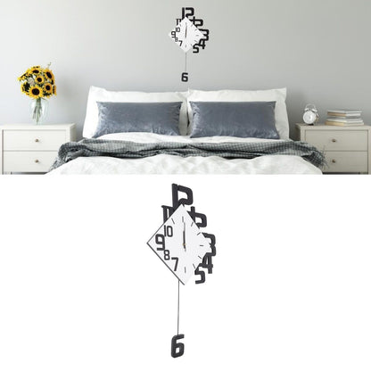 Frameless Pendulum Wall Clocks Number Decoration DIY Assembly Modern Wall Clocks with Silent Movement Wall Clock for Office