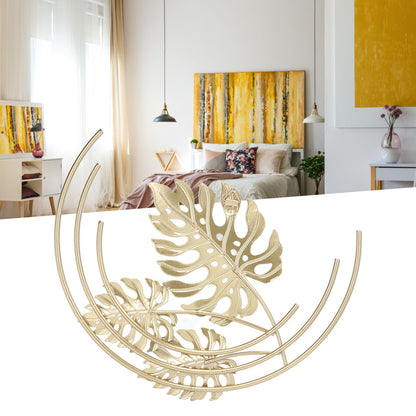 Iron Wall Sculptures Gold Metal Leaf Wall Decor for Living Room Bedroom Office Home A