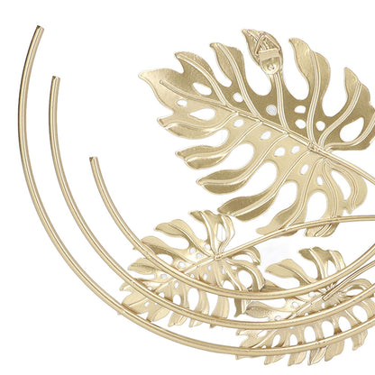 Iron Wall Sculptures Gold Metal Leaf Wall Decor for Living Room Bedroom Office Home A