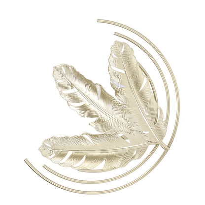 Iron Wall Sculptures Gold Metal Leaf Wall Decor for Living Room Bedroom Office Home B