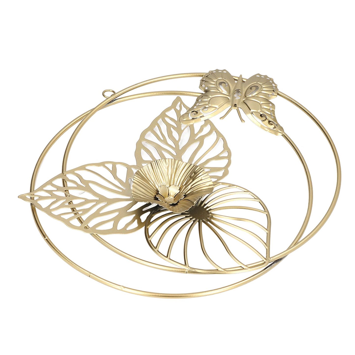 Gold Flower Butterfly Wall Decor Light Luxury Butterfly Wall Sculptures for Bedroom Livingroom Office