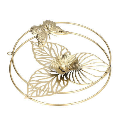 Gold Flower Butterfly Wall Decor Light Luxury Butterfly Wall Sculptures for Bedroom Livingroom Office