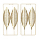 2Pcs Gold Wall Sculptures Metal Wall Decor with Frame for Living Room Bedroom Office Study