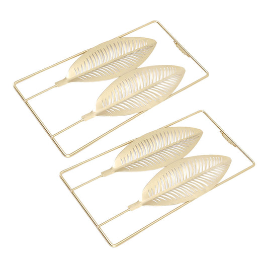 2Pcs Gold Wall Sculptures Metal Wall Decor with Frame for Living Room Bedroom Office Study
