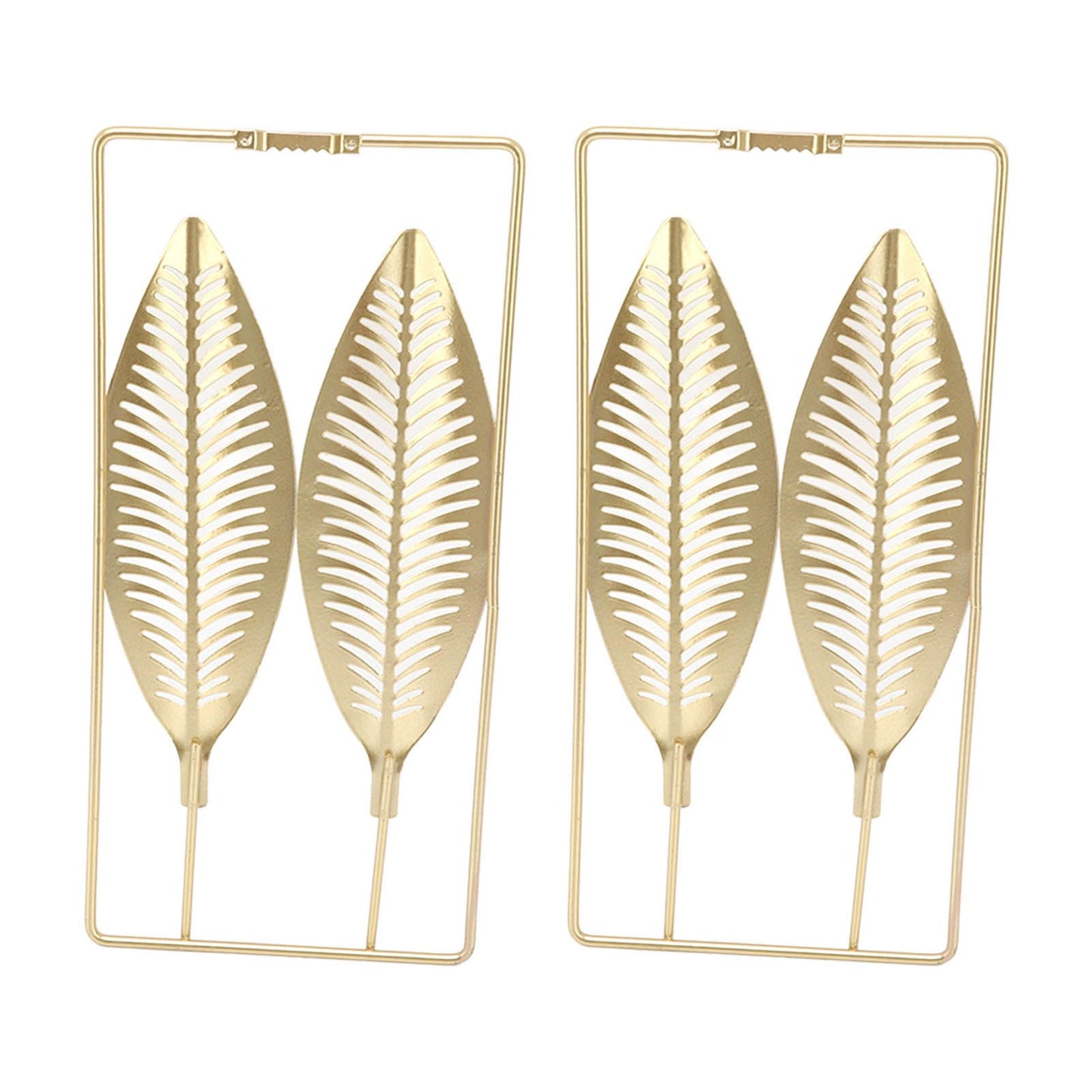 2Pcs Gold Wall Sculptures Metal Wall Decor with Frame for Living Room Bedroom Office Study
