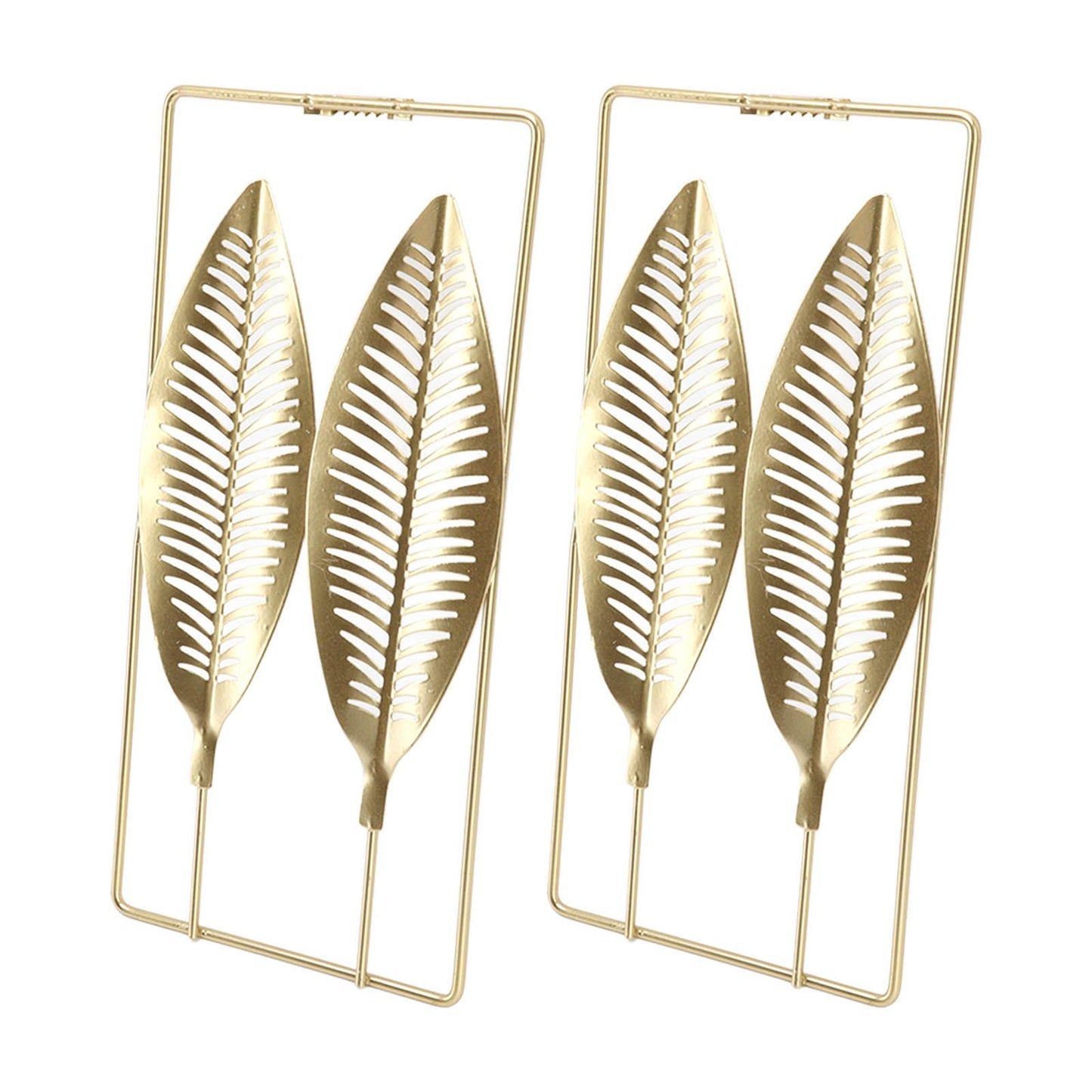2Pcs Gold Wall Sculptures Metal Wall Decor with Frame for Living Room Bedroom Office Study