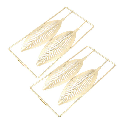 2Pcs Gold Wall Sculptures Metal Wall Decor with Frame for Living Room Bedroom Office Study