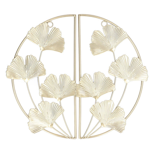 2 Pcs Ginkgo Leaf Decoration Modern Simple Nordic Style Metal Golden Ginkgo Leaf Wrought Iron Wall Decoration