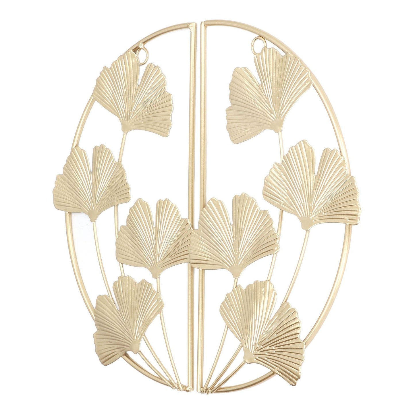 2 Pcs Ginkgo Leaf Decoration Modern Simple Nordic Style Metal Golden Ginkgo Leaf Wrought Iron Wall Decoration