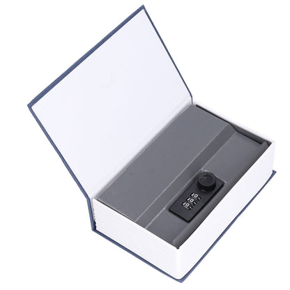 Book Shaped Steel Safe Classic Secret Book Safe Lock Password Type Household Storage BoxBlue