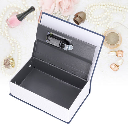 Book Shaped Steel Safe Classic Secret Book Safe Lock Password Type Household Storage BoxBlue