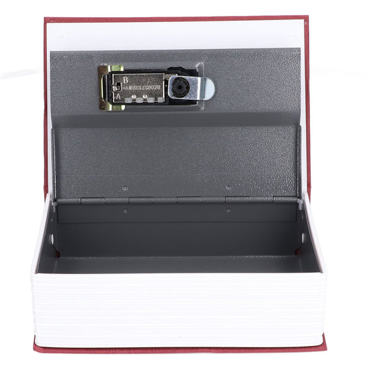Book Shaped Steel Safe Classic Secret Book Safe Lock Password Type Household Storage BoxRed