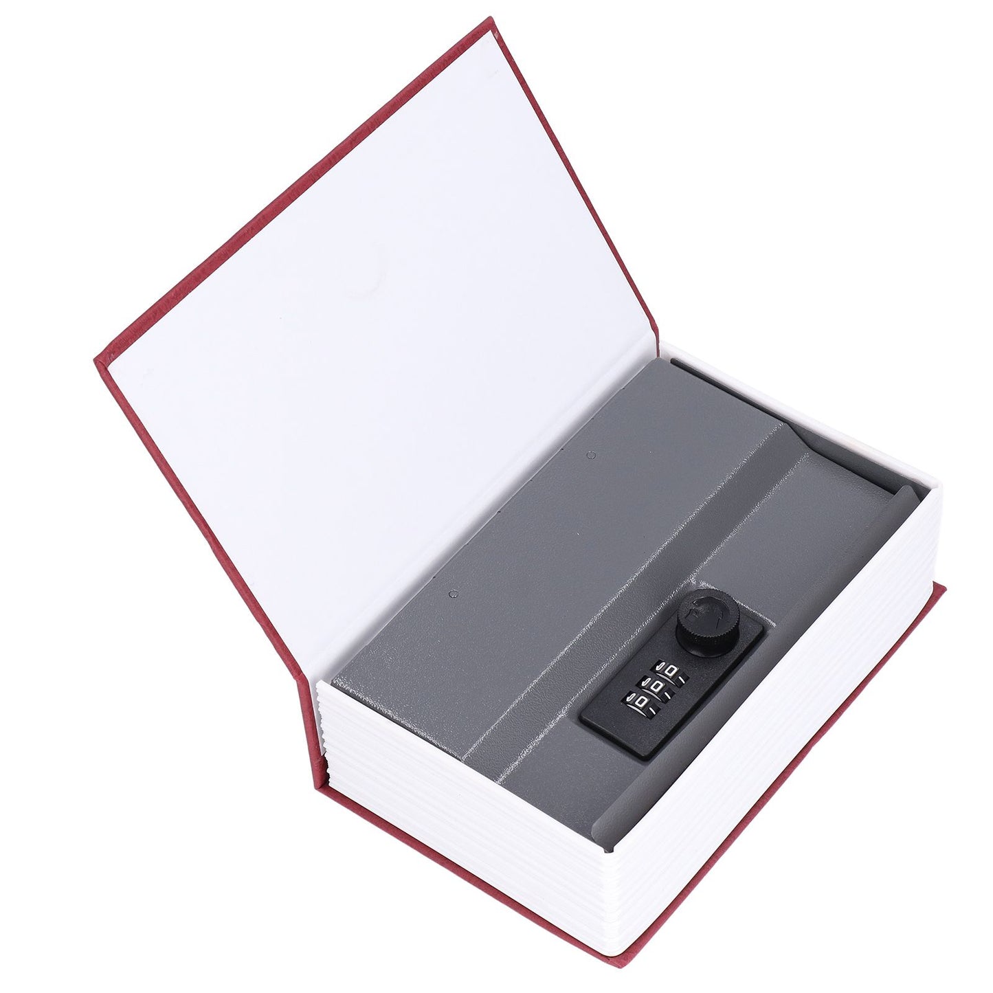 Book Shaped Steel Safe Classic Secret Book Safe Lock Password Type Household Storage BoxRed