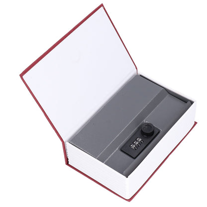 Book Shaped Steel Safe Classic Secret Book Safe Lock Password Type Household Storage BoxRed