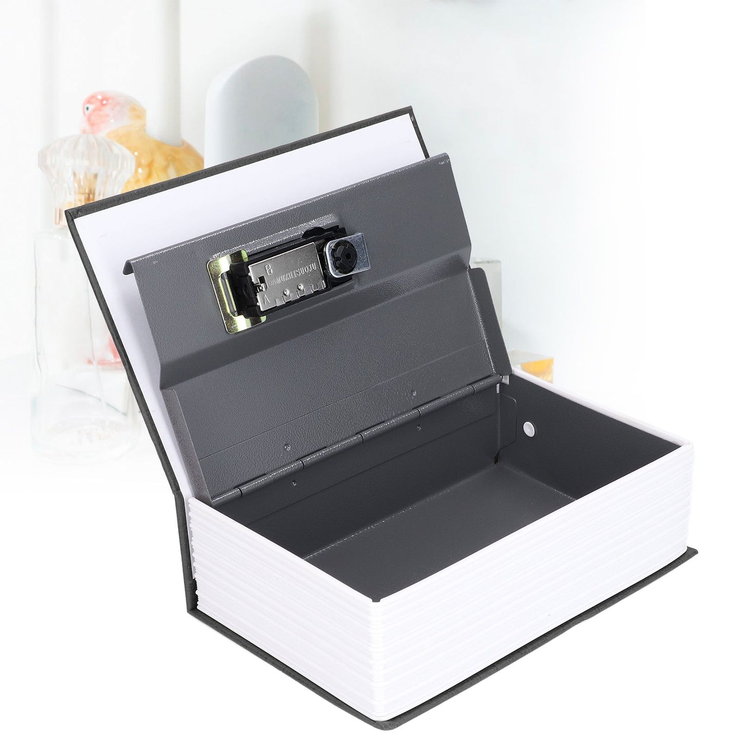 Book Shaped Steel Safe Classic Secret Book Safe Lock Password Type Household Storage BoxBlack