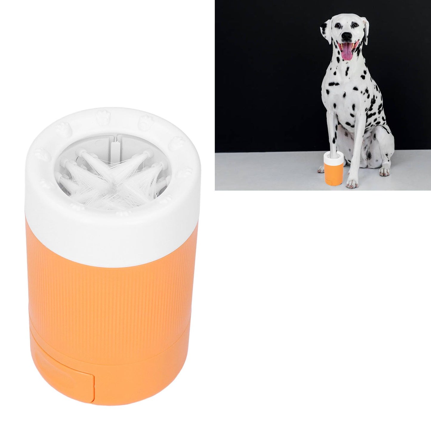 Dog Paw Cleaner Semi Automatic Portable Dog Foot Washing Cup for Pets Cats and DogsOrange