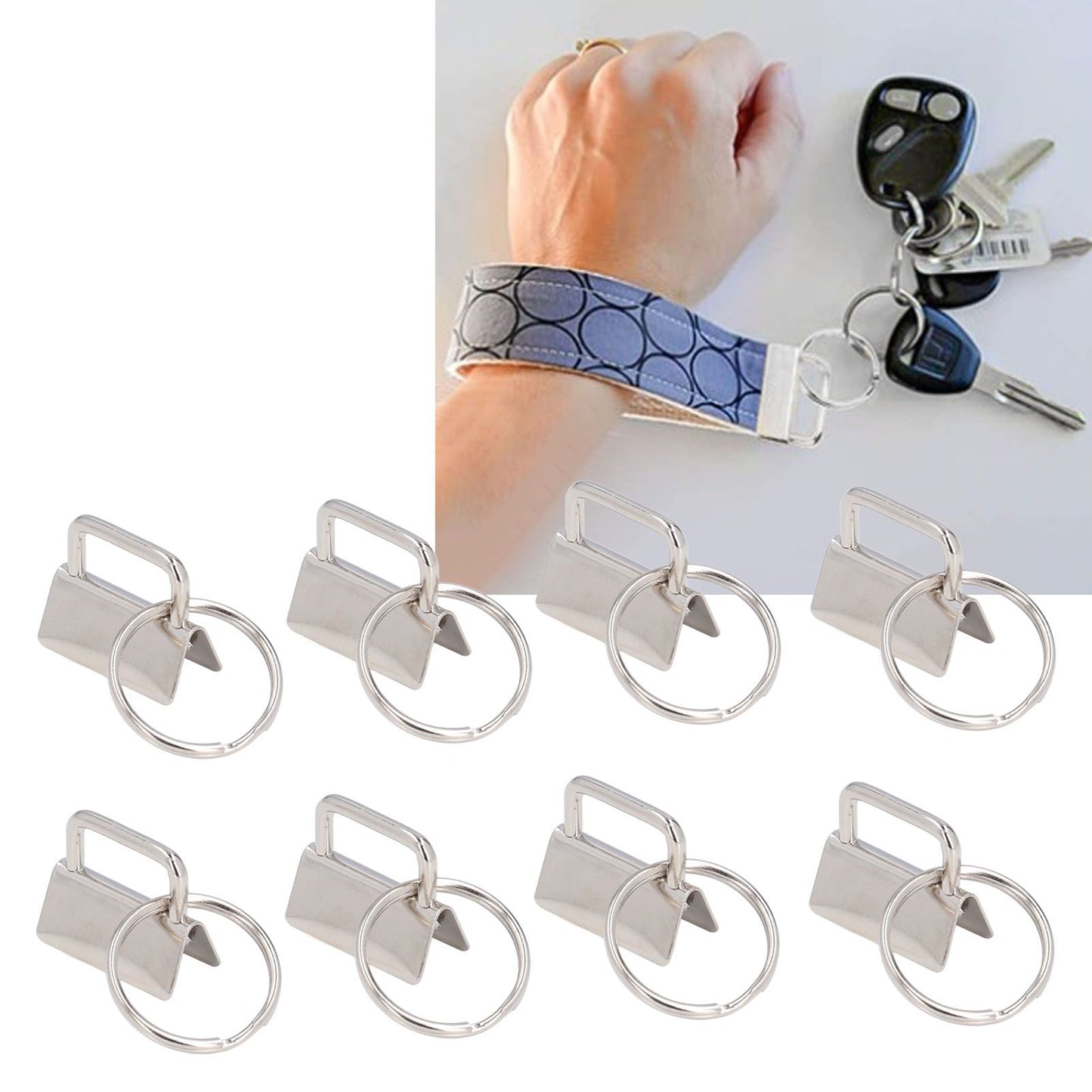 40PCS Key Fob Hardware DIY Craft Project Fine Workmanship High Hardness Iron Material Keychain Hardware