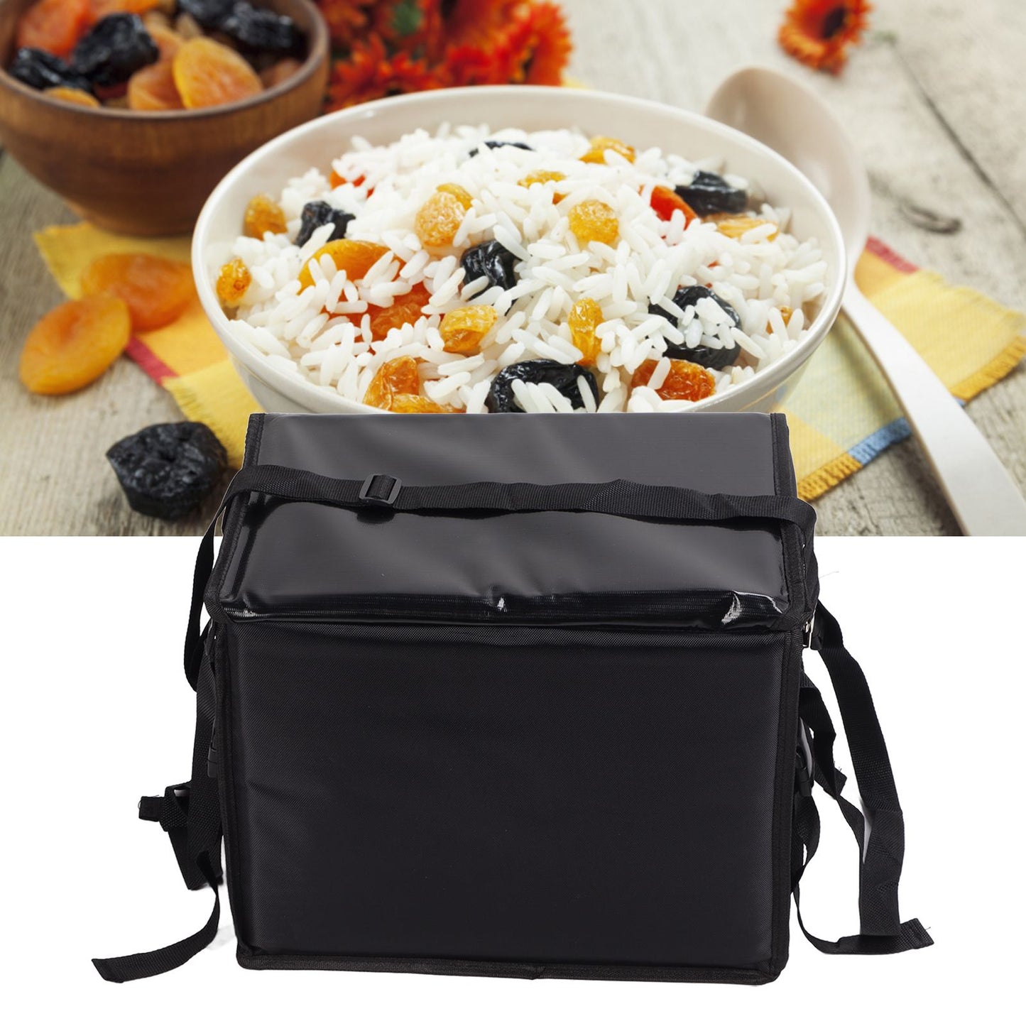 Food Delivery Bag Waterproof Multi Layer Design Large Capacity Cushioning Effect Internal Support Structure Backpack