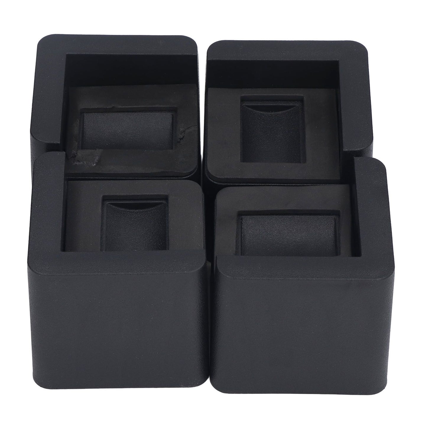 4pcs Bed Risers Corner Fixed Casters Increasing Height 2200 Lb Load Bearing Plastic Furniture Leg Risers for Home