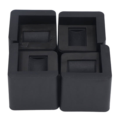4pcs Bed Risers Corner Fixed Casters Increasing Height 2200 Lb Load Bearing Plastic Furniture Leg Risers for Home