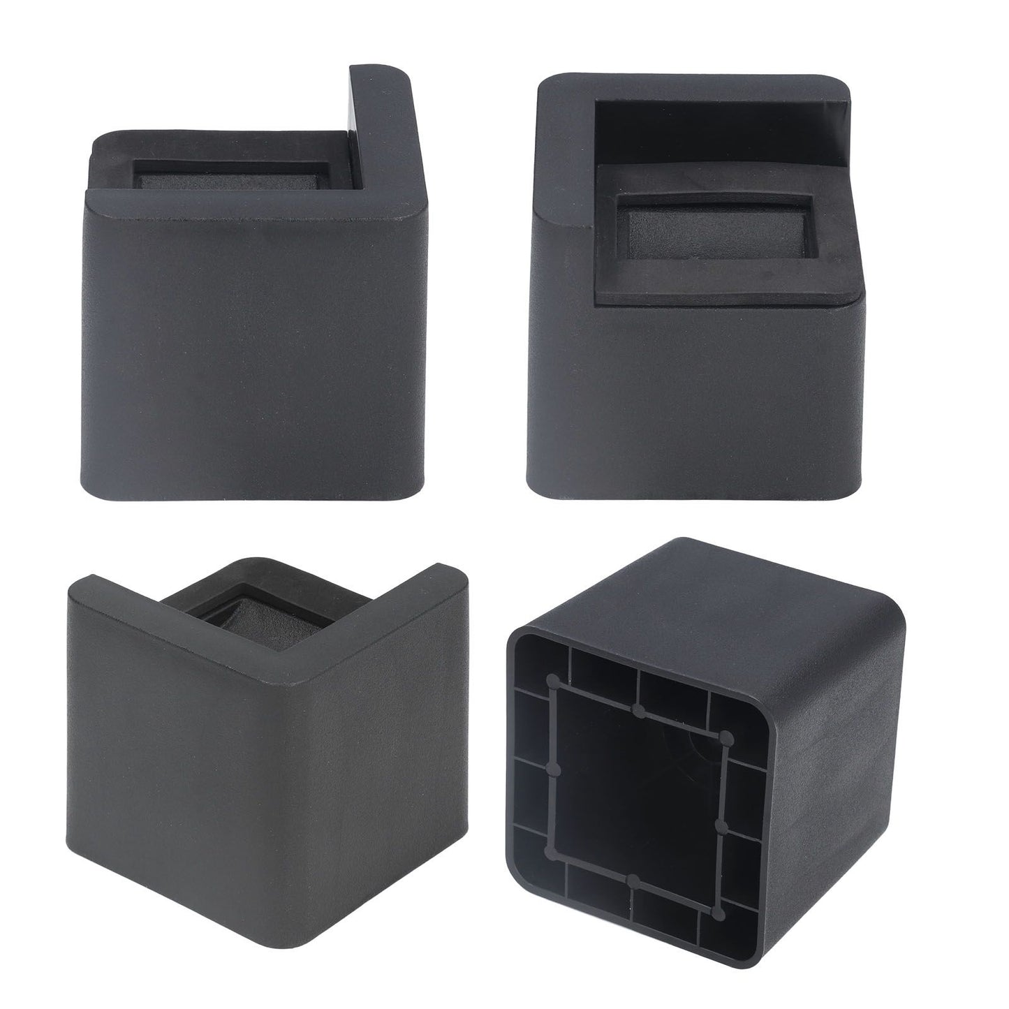 4pcs Bed Risers Corner Fixed Casters Increasing Height 2200 Lb Load Bearing Plastic Furniture Leg Risers for Home