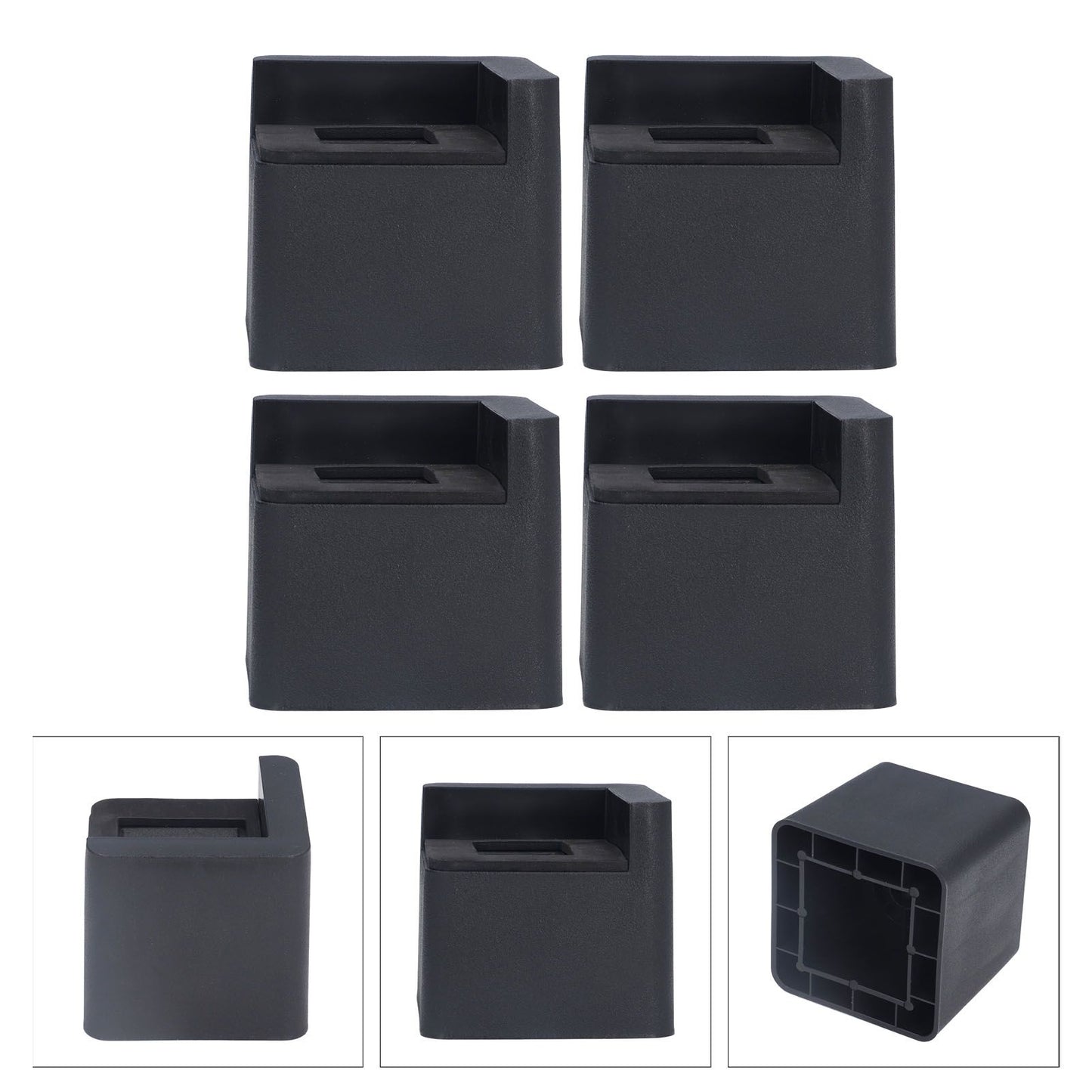 4pcs Bed Risers Corner Fixed Casters Increasing Height 2200 Lb Load Bearing Plastic Furniture Leg Risers for Home