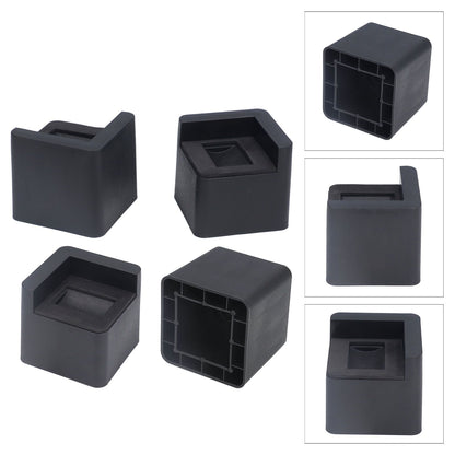 4pcs Bed Risers Corner Fixed Casters Increasing Height 2200 Lb Load Bearing Plastic Furniture Leg Risers for Home
