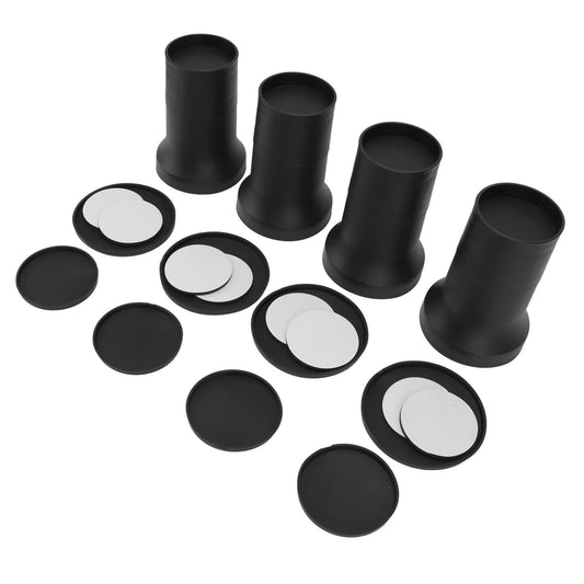 4pcs Round Furniture Lifters with Rubber Non Slip Pads Plastic Bed and Furniture Raisers Set