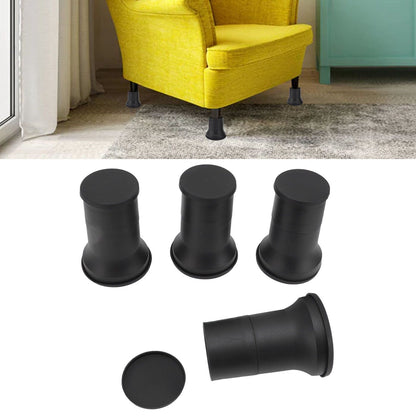 4pcs Round Furniture Lifters with Rubber Non Slip Pads Plastic Bed and Furniture Raisers Set